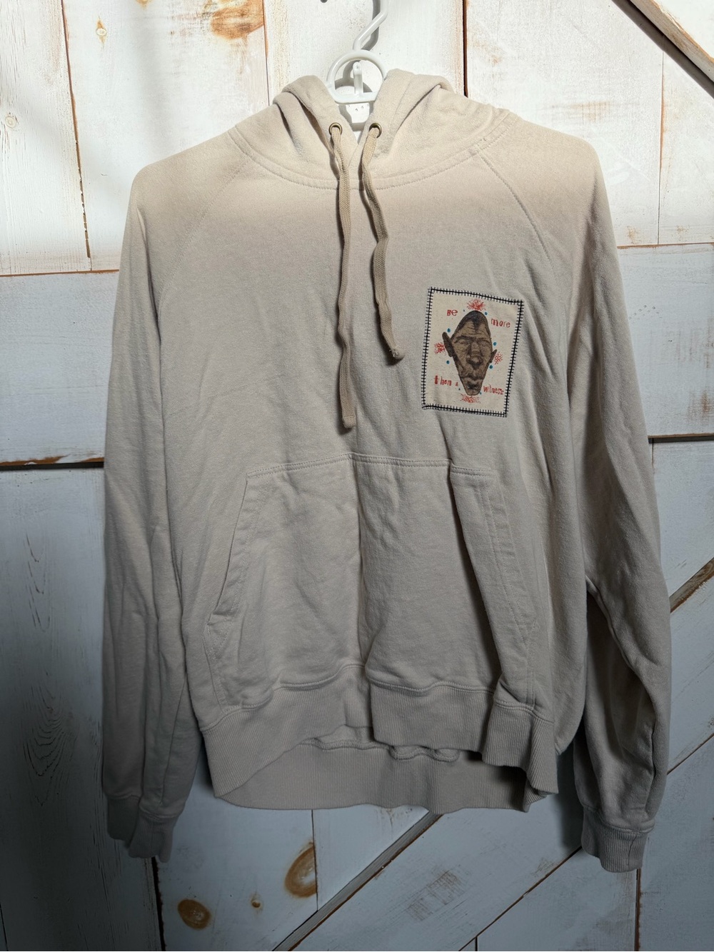Men's RVCA Archive Beige Hooded Pullover Sweatshirt